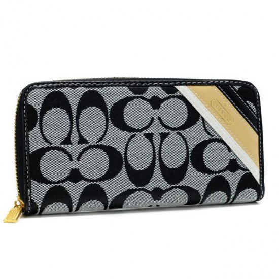 Coach Legacy Stripe In Signature Large Grey Wallets AHH